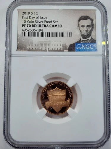2019 S US Lincoln Shield Cent - NGC PF70 RD Ultra Cameo - First Day of Issue