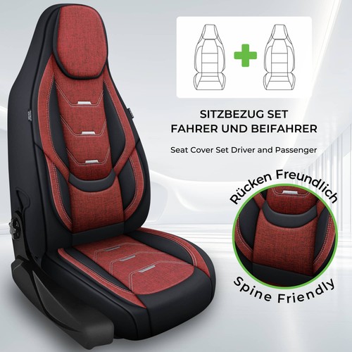 Schonbezüge Sitzbezüge für BMW 2er F22 F23 Bj 2013-21 in Schwarz/Weinrot H2 - Bild 4 von 9