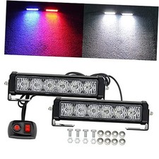 Led Emergency Strobe Lights Bar 2pcs Double Color Red Blue Change White Led Emergency Strobe Lights Bar 2pcs Double Color Red Blue Change White