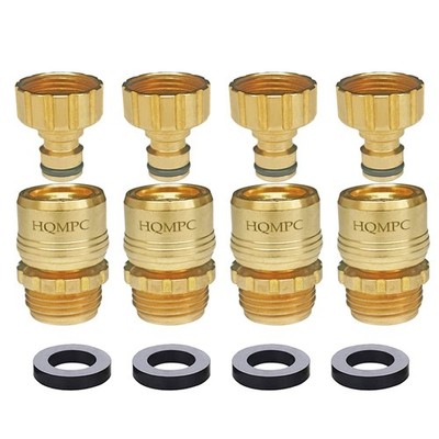 HQMPC Garden Hose Quick Connect No Pb Solid Brass Quick Connector Garden Hose...