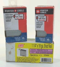 Finish Nail Brad Lot Porter-Cable Grip-Rite 16ga 18ga Aprox 3 Boxes 6000pcs