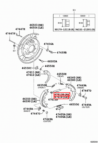 Genuine FJ Cruiser GSJ15 GSJ10 Fortuner GGN155 Parking Hand Brake Shoe Strut - Picture 17 of 20