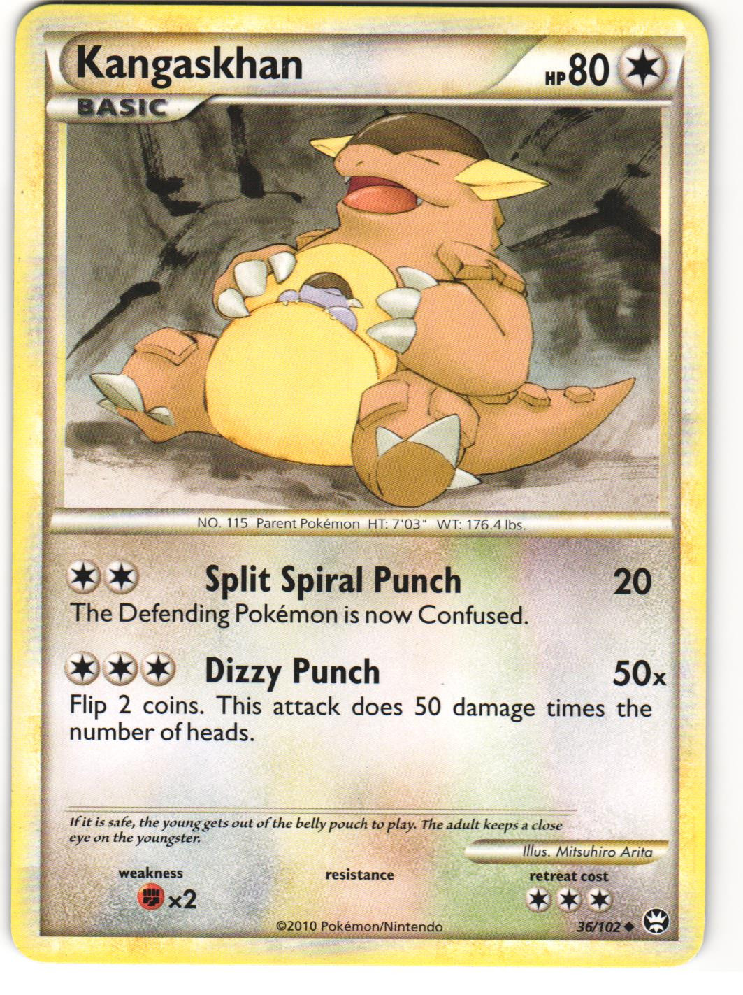 Kangaskhan Uncommon Pokémon TCG 'Triumphant' 036/102
