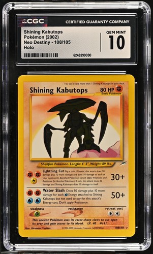 Shining Kabutops (Unlimited) graded CGC 10 for sale on eBay