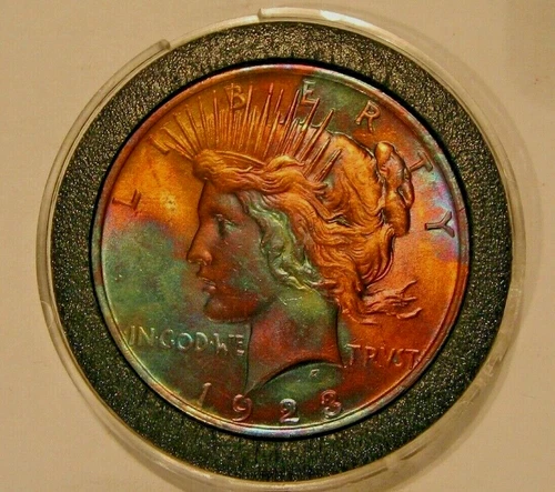1923 PEACE DOLLAR TONED AND UNCIRCULATED ( NICE GIFT ) ID NO. K-714