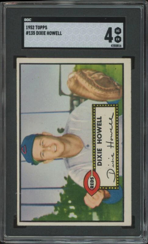 1952 TOPPS DIXIE HOWELL 135 VG-EX SGC 4 BASEBALL CINCINNATI REDS