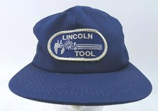 Vintage Lincoln Tool Snapback Trucker Hat Patch Made In USA K-Products Blue Cap