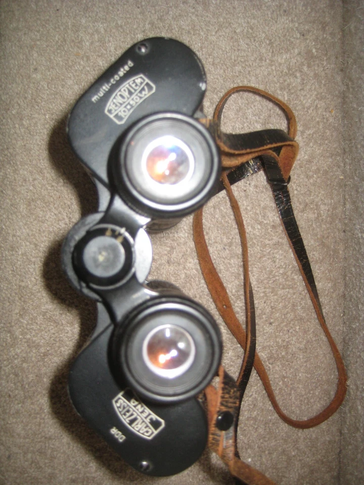 Cased Carl Zeiss Jenoptem 10 x 50 W Multi-coated DDR Binoculars - Image 3 of 4