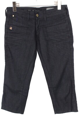 G-Star Shipmate Cropped Shorts Damen W29 Dehnbar Dunkelblau Zip Fly Denim