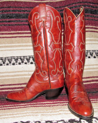 Women's Vintage Dan Post Marbled Brown Leather Cowboy Boots 5 C NEW With Box