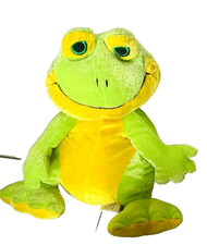 Kelly Toy Plush Frog Green  Yellow 13" Stuffed Animal Toy Soft All Ages