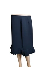 Tahari Skirt Women's 10 Black Pleated Ruffles Corpcore Professional Office