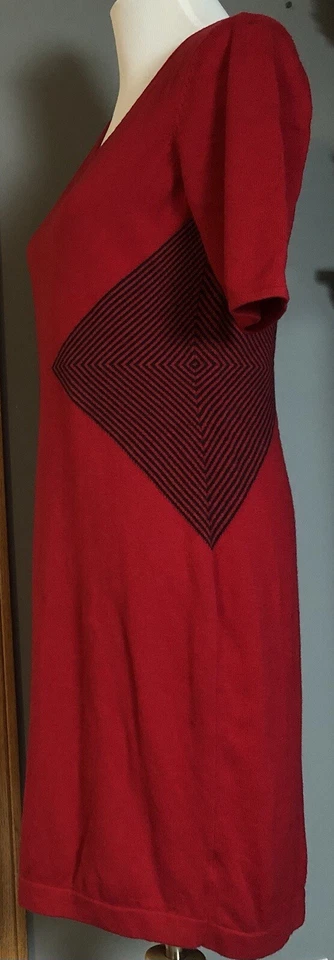 Платье-футляр Worthington размер L красное трикотажное боковое с бриллиантами в полоску карьерное праздничное - Изображение 3 из 4