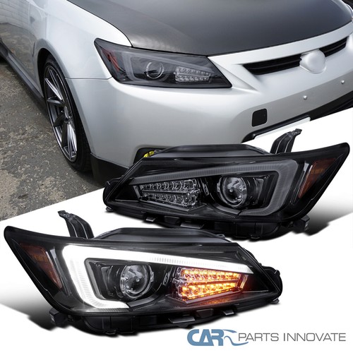 Fits 1113 Scion tC Glossy Black Projector Headlights+LED Light Bar