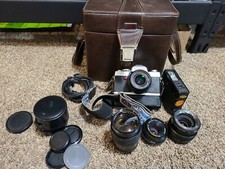 Minolta XG-1 Full 35mm Film Kit  3-Lenses/ Case/ Flash