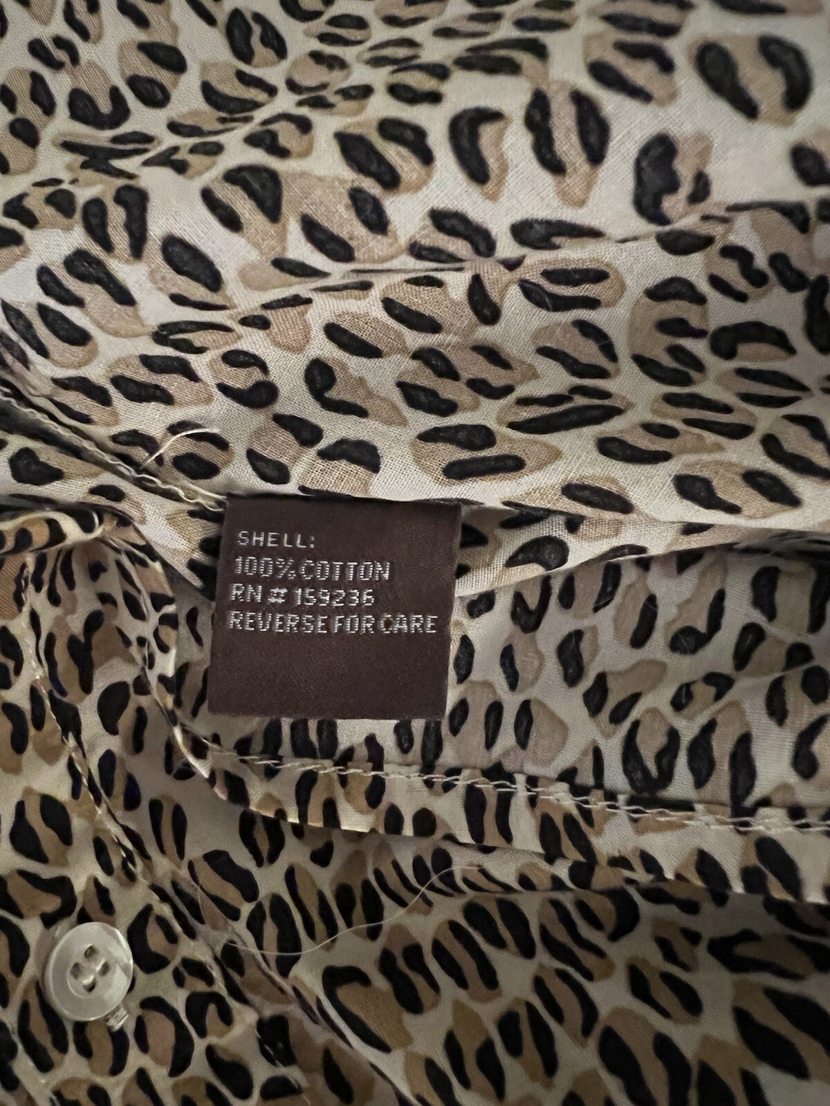 J. McLaughlin Leopard Button Down Shirt Cotton Br… - image 12