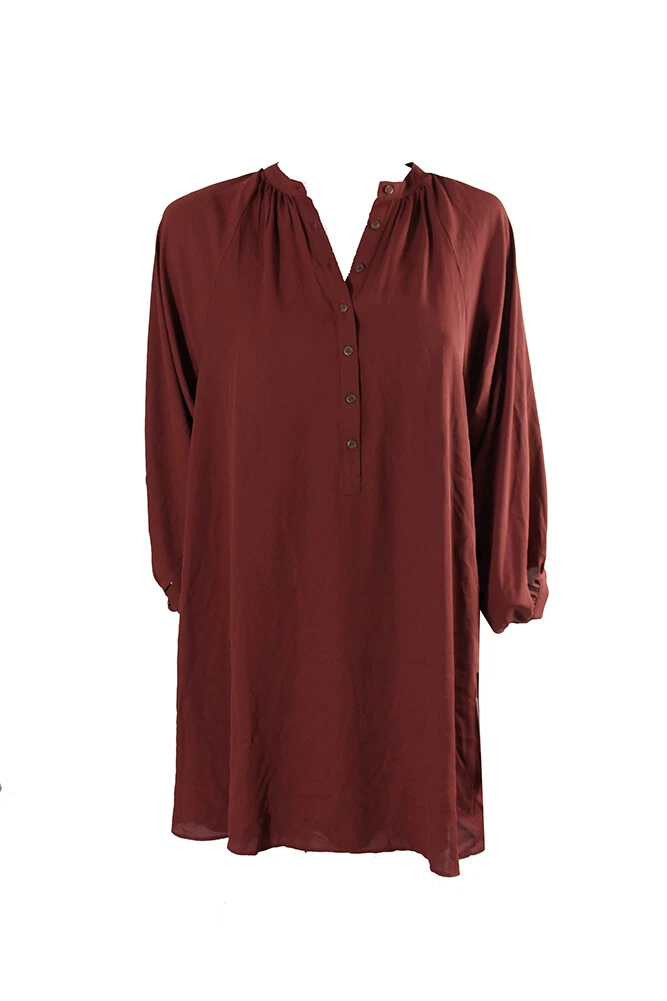 Robe Rachel Roy Femme Taille 6 – Bleu Marine, Col V, Manches Bouffantes, Genou, Soirée
