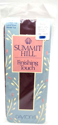 Vintage SUMMIT HILL Sandal Toe Knee Hi Stockings Bordeaux Burgundy Unopened NOS