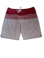 Travis Mathew Gray Red Pockets Swim Trunks Board Shorts 36 NWT Prestige 777