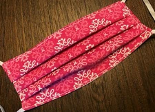 Pink Ribbon Wreath Hope Face Mask, 100% Quilters Cotton, Kids Teens & Adult 