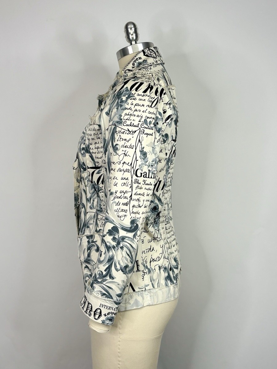 Vtg John Galliano Gazette Print Jacket US6 | eBay