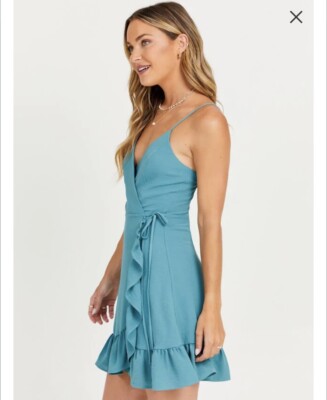 Altar'd State Anabella Dress Womens Medium Sage/Light Green Wrap Dress |  eBay