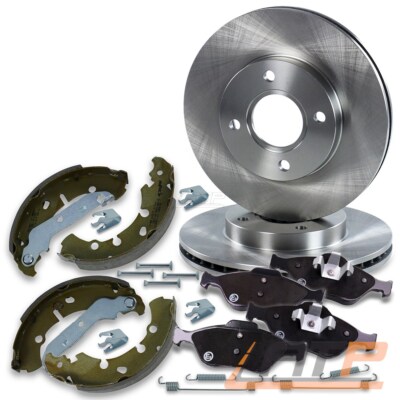 BREMSENSATZ BREMSENKIT VORNE + BREMSBACKEN HINTEN FÜR FORD FIESTA 4 5 KA MAZDA 2
