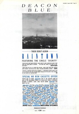30.5.87PT19 Debütalbum Werbung 15x11 Raintown von Deacon Blue