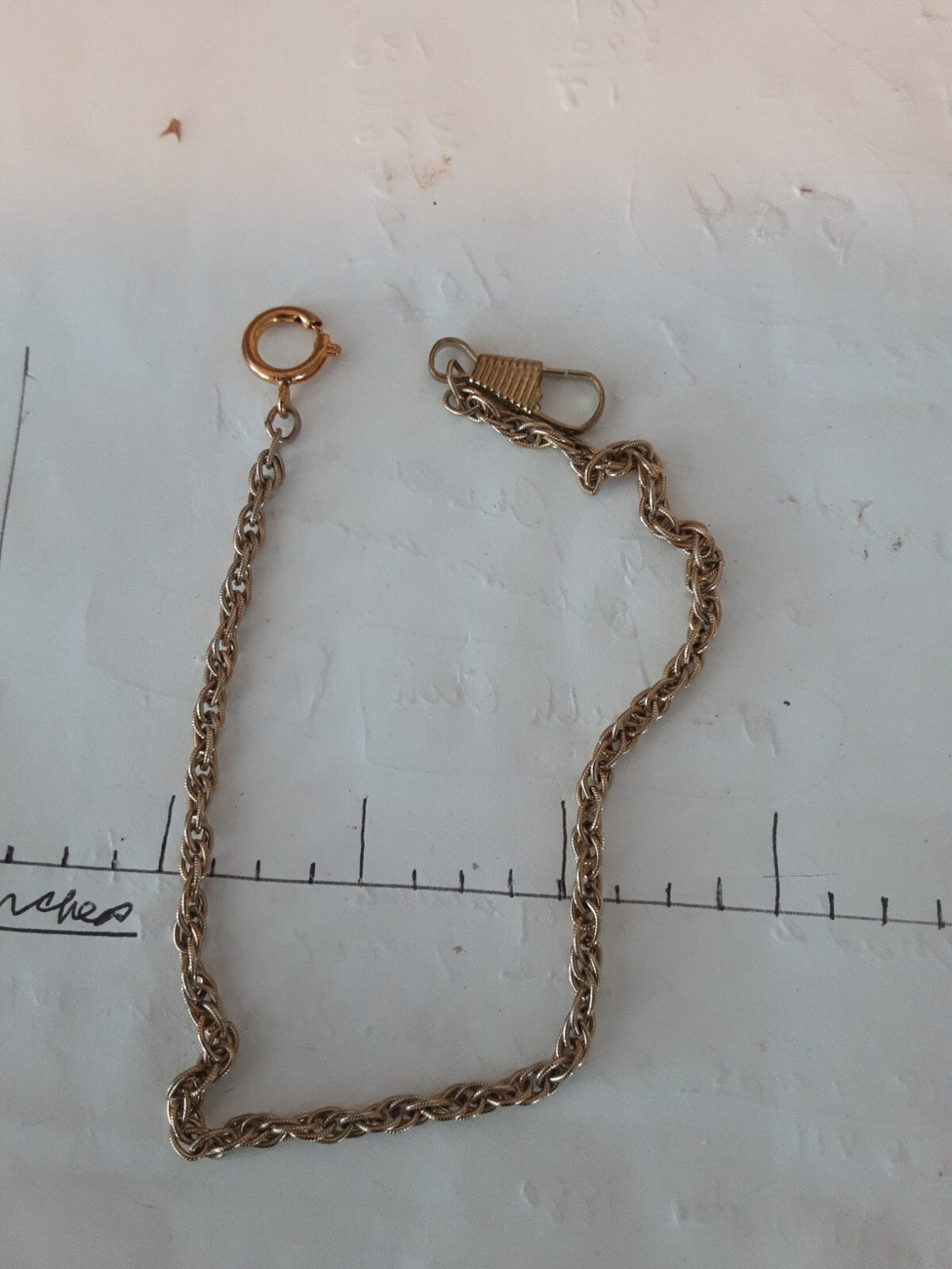 Vintage 18k gold filled pocket watch chain with stamp 12in as shown