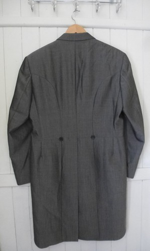 mens TORRE GREY WOOL+MOHAIR MORNING JACKET SIZE 38"R CHEST - Picture 4 of 6