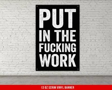 Motivational Fitness Banner - Large Quote Wall Art - Home Gym Decor