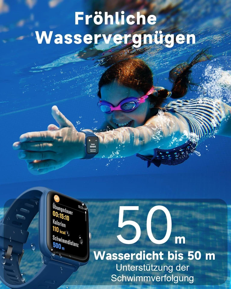 Smartwatch Kinder, Fitness Tracker Uhr Digitale Fitnessuhr mit Schrittzähler - Bild 3 von 4