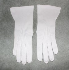 Vintage Ladies Dress Gloves Tan Nylon Three Lines On Back