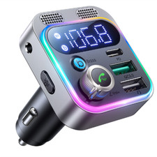 Bluetooth FM Transmitter Car Charger USB Adapter QC3.0 PD 48W Fast Charging AUX