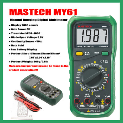 MASTECH MY60 MY61 MY62 MY63 MY64 MY65 MY68 Manual Ranging Digital