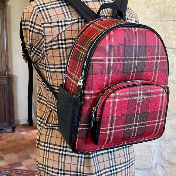 Coach Court Backpack With Tartan Plaid Print CC145 Coach Court Backpack With Tartan Plaid Print CC145 - $240  main image 4