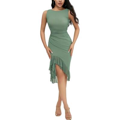 Chloefairy Bodycon Ruffle Hem Midi Dress in Green, Size S | eBay Chloefairy Bodycon Ruffle Hem Midi Dress in Green, Size S | eBay