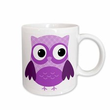 3dRose Cute Purple Plaid Owl Mug