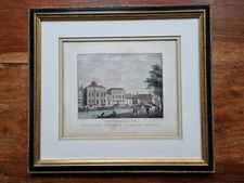 View Of Amsterdam by Cornelis de Kruijff. Antique Engraving New Synagogue 1825