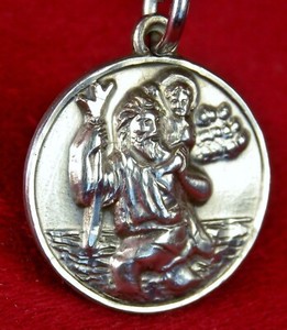 Carmelite Nun's Gorgeous Vintage Sterling Silver St. Christopher Rosary Medal