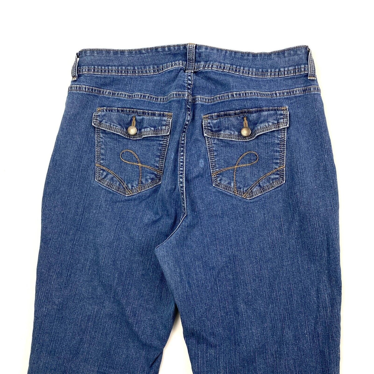 Lee Straight Back Flap Pockets Women's size 16 Long Medium Wash