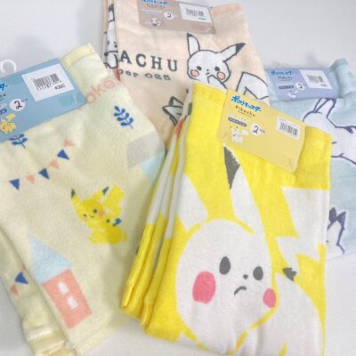 Pikachu Towel 2pcs Pokemon Cartoon Face Hand Washing Soft Cleaning Quick Drying