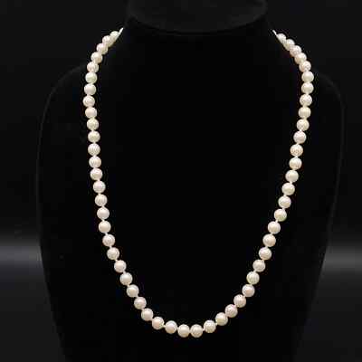 Monet 24 Inch Faux Pearl Necklace Cream Off White Vintage Costume