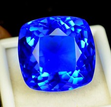 10.50 Ct Certified Natural Rare Lustrous Blue Tanzanite Loose Cushion Gemstone