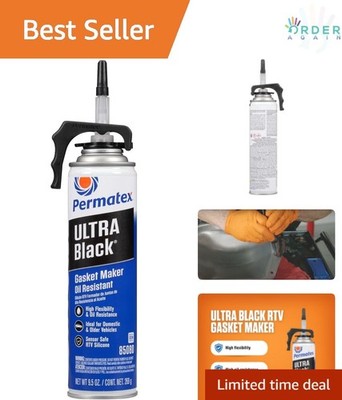 Silicone Gasket Maker Oil Resistant Ultra Black 9.5 oz. for Engine Repairs