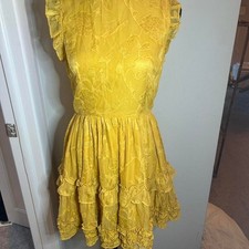 Lulu's Mustard Ruffle Dress