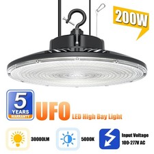 200W AC 100-277V LED High Bay Light Fixture Warehouse Garage Factory Shop Lights