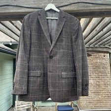 Lauren Ralph Lauren Wool Silk, Linen Windowpane Sport Coat 40R Excellent