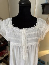 Camicia da notte Christian Dior bianca 100% jersey cotone vintage taglia M Saks Fifth Ave