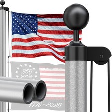 20FT Heavy Duty Flag Pole for Outside, 12 Gauge Aluminum In-Ground Kit  with...